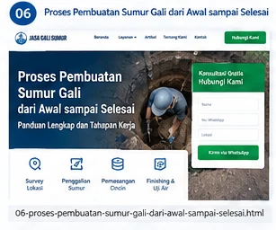 Ilustrasi Proses Pembuatan Sumur Gali dari Awal sampai Selesai
