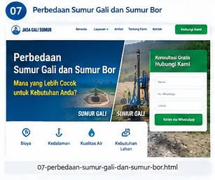 Ilustrasi Perbedaan Sumur Gali dan Sumur Bor