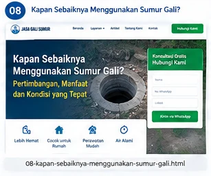 Ilustrasi Kapan Sebaiknya Menggunakan Sumur Gali?