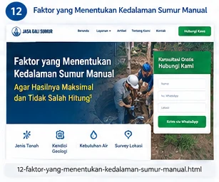 Ilustrasi Faktor yang Menentukan Kedalaman Sumur Manual