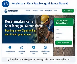 Ilustrasi Keselamatan Kerja Saat Menggali Sumur Manual